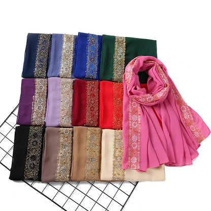 Lace-Decorated Hijab Scarf